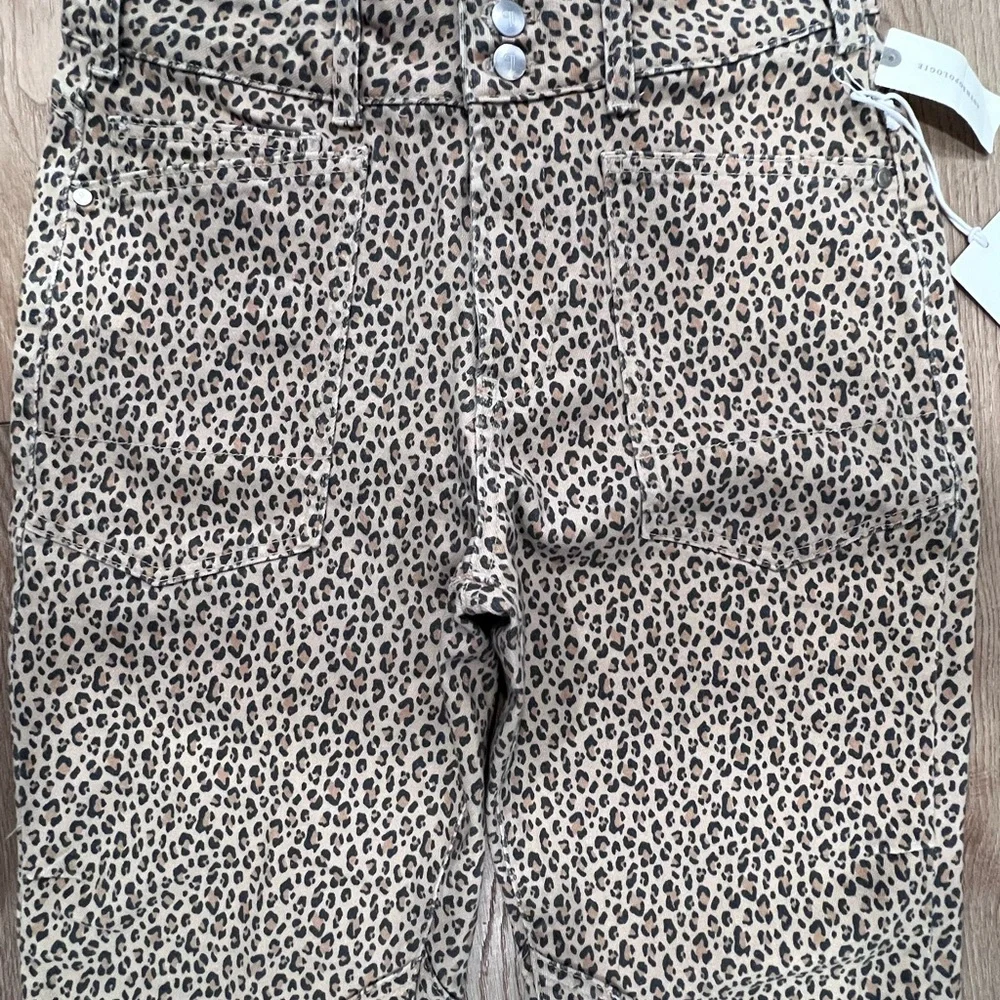 Pilcro Beige Leopard Print Straight Leg Pants - Picture 9 of 13